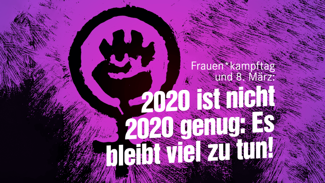 Banner auf dem steht: 2020 ist nicht 2020 genug: Es bleibt viel zu tun